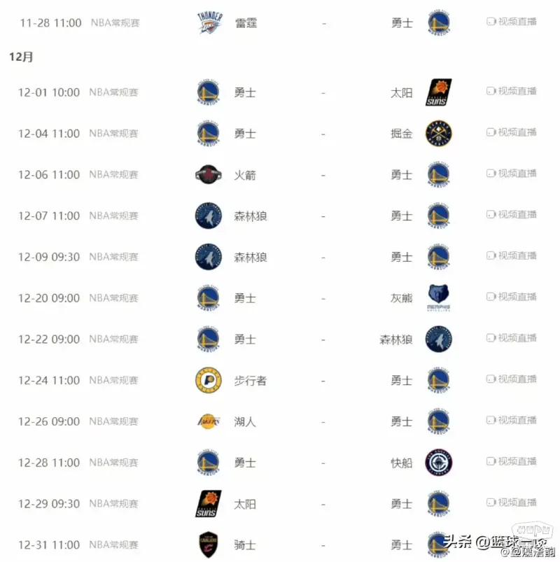 NBA官方宣布下周赛程调整
